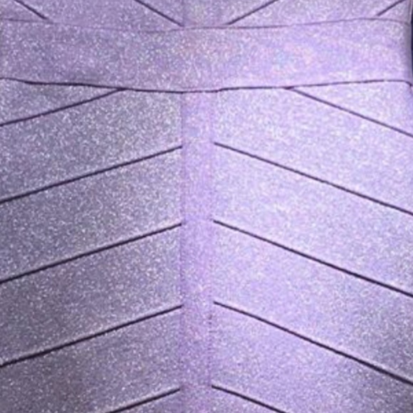 NEW! DESIGNER COUTURE LAVENDER LILAC SHIMMERING BANDAGE DRESS STUNNING COCKTAIL - Picture 5 of 8